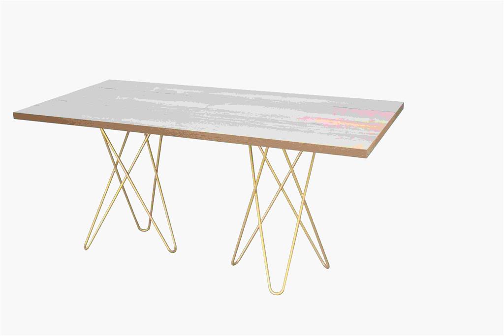 Tisch Chloe 180 x70cm Eiche, Füße gold_Angebot1