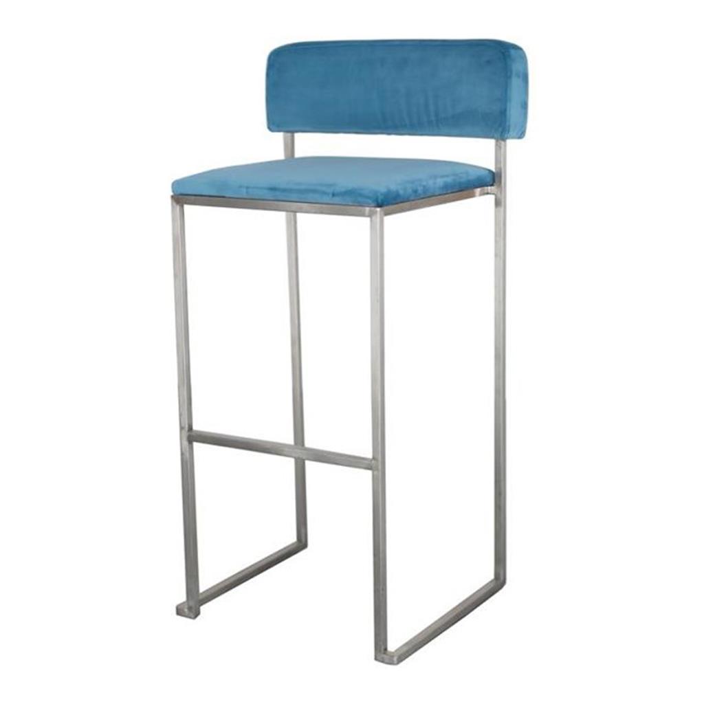 Barhocker Riva EDELSTAHL Samt petrol