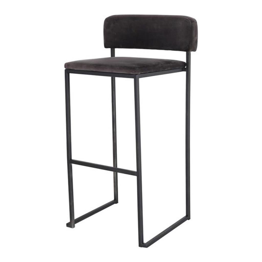 Barhocker Riva SCHWARZ Samt grau