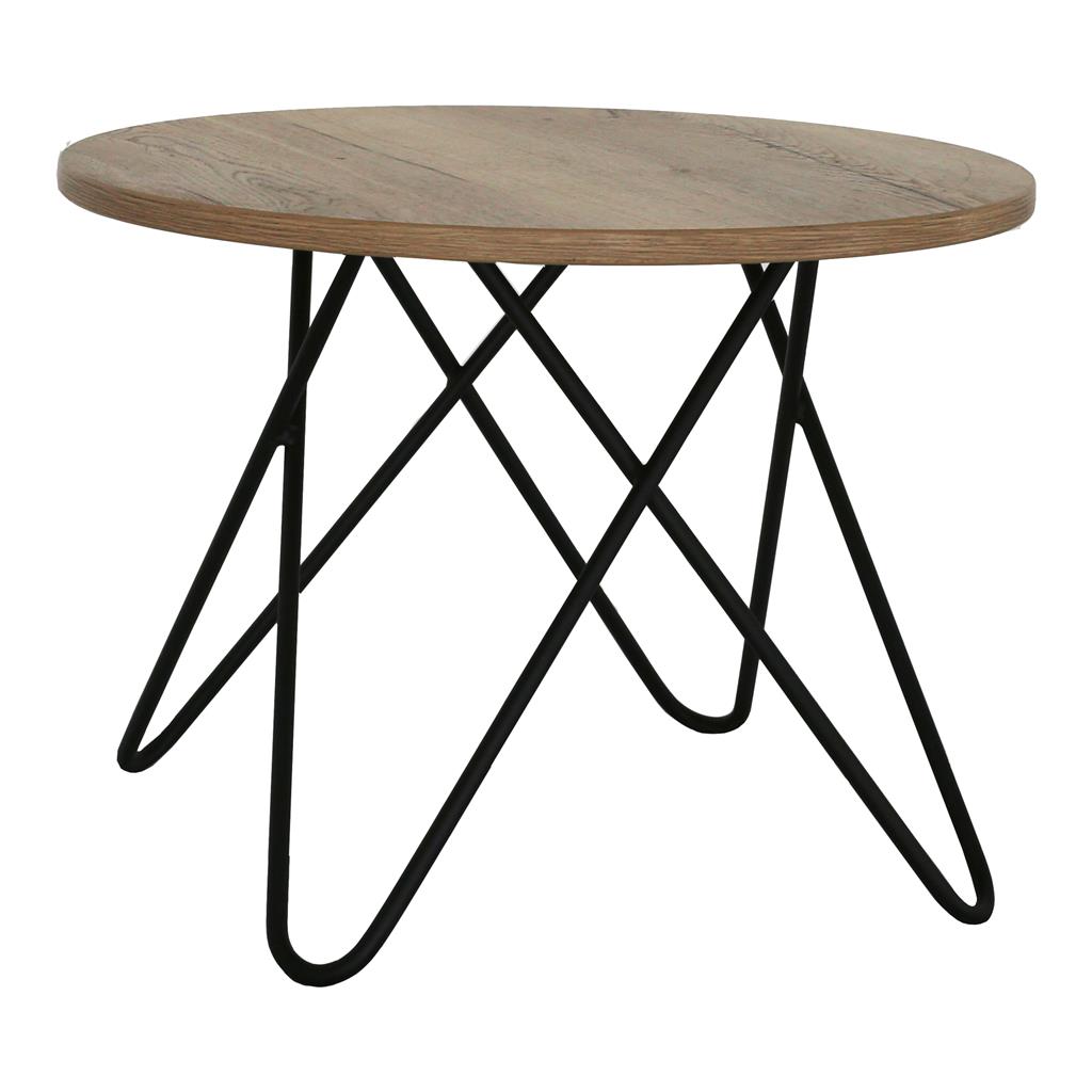 Beistelltisch Chloe SCHWARZ Platte Eiche rund