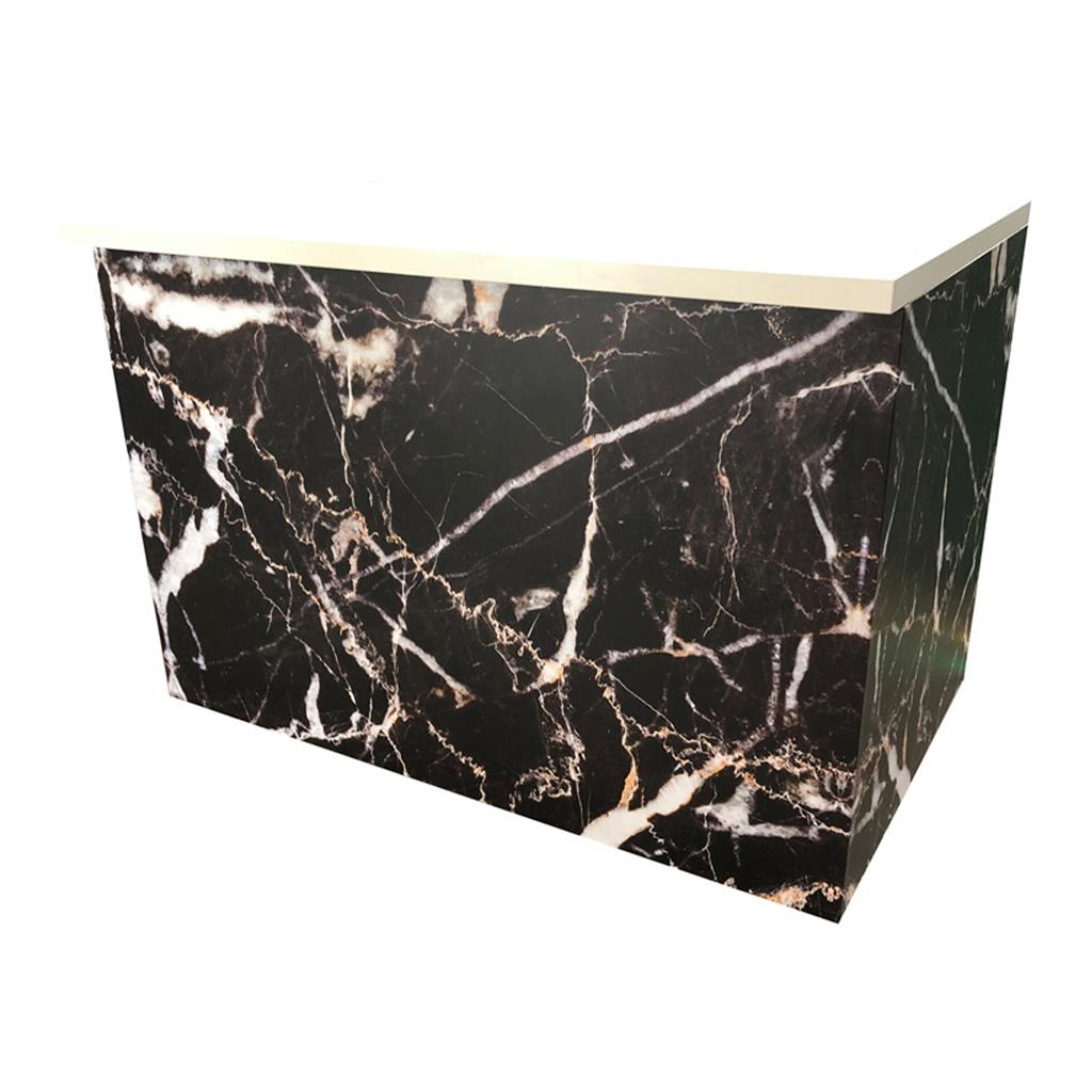 Buffetanlage Marmor SCHWARZ-WEIß Platte Weiß