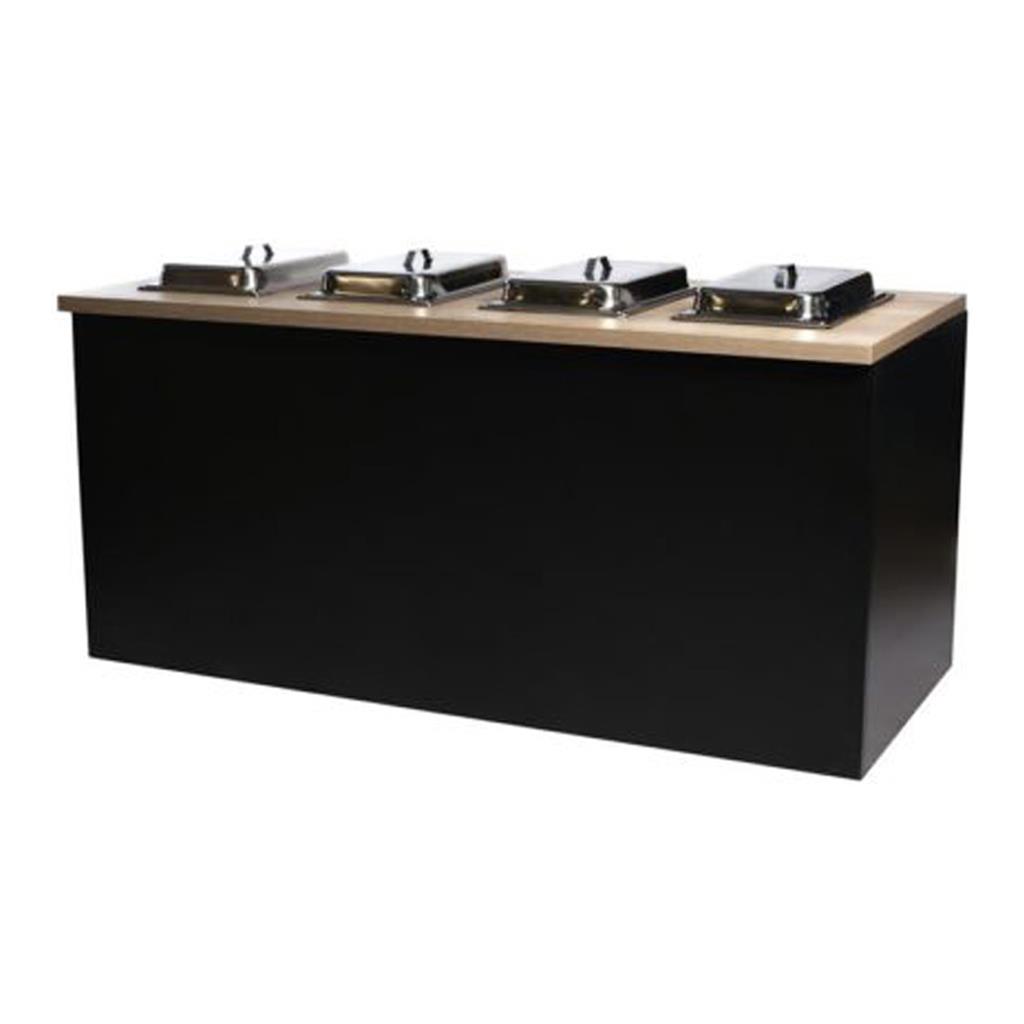 Buffetanlage Murano schwarz inkl. 4 Chafings