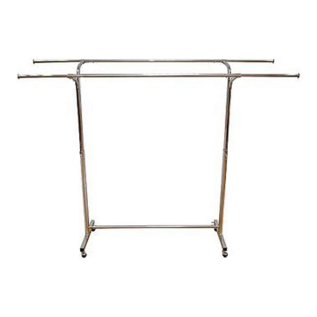 Garderobenständer doppelt „Premium“, Breite 2 x 220cm, ca. 100 Jacken