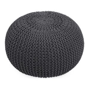 Handgefertigter Strickpouf Pari Steingrau Angebot1
