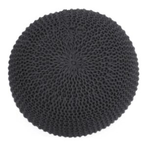 Handgefertigter Strickpouf Pari Steingrau Angebot3