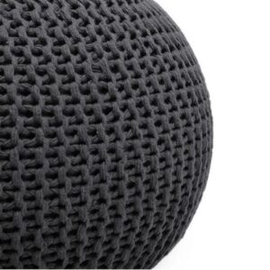 Handgefertigter Strickpouf Pari Steingrau Angebot5