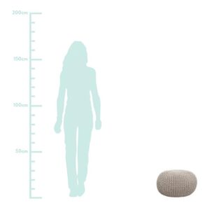 Handgefertigter Strickpouf Pari Taupe Angebot3
