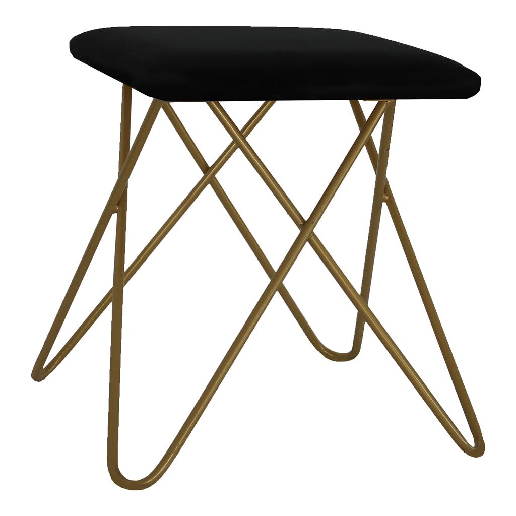 Hocker Chloe GOLD Samt schwarz