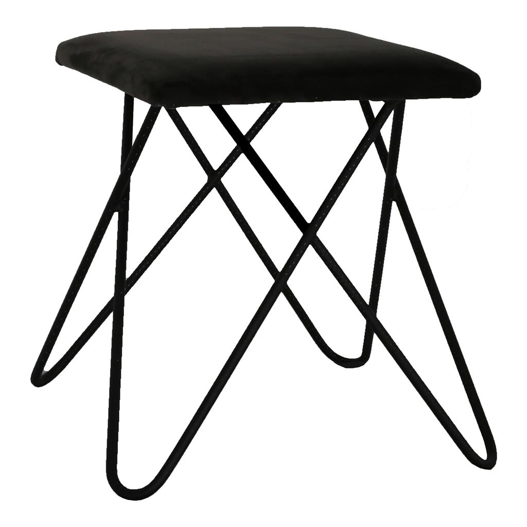 Hocker Chloe SCHWARZ Samt schwarz