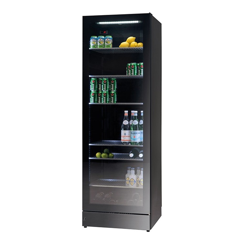 Kühlschrank exklusiv schwarz mit Glastür 448L