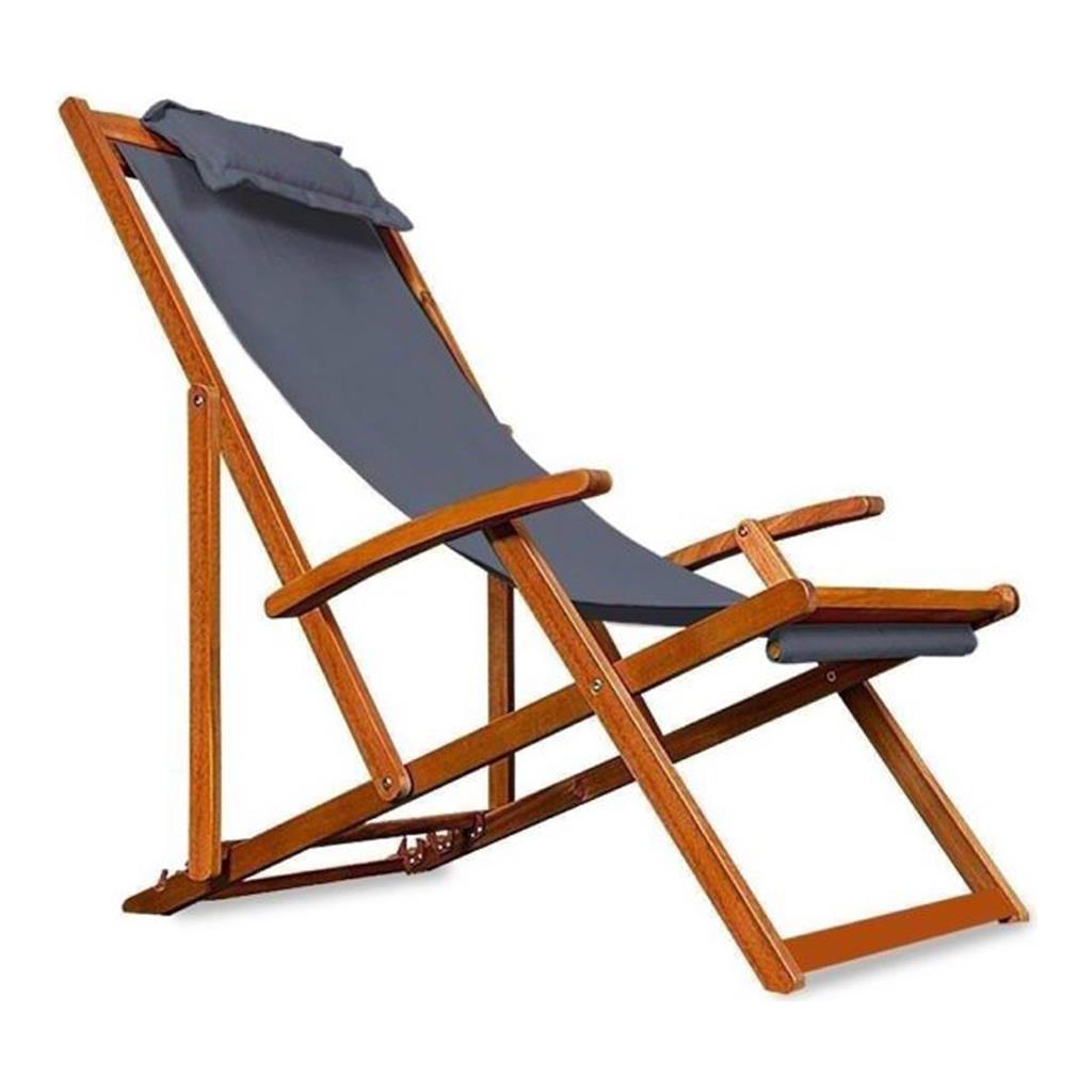 Liegestuhl mit Armlehne, anthrazit