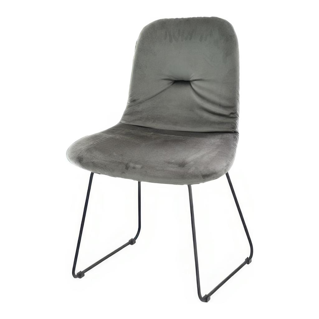 Stuhl Miko, Metallgestell Polster samt-grau schwarz