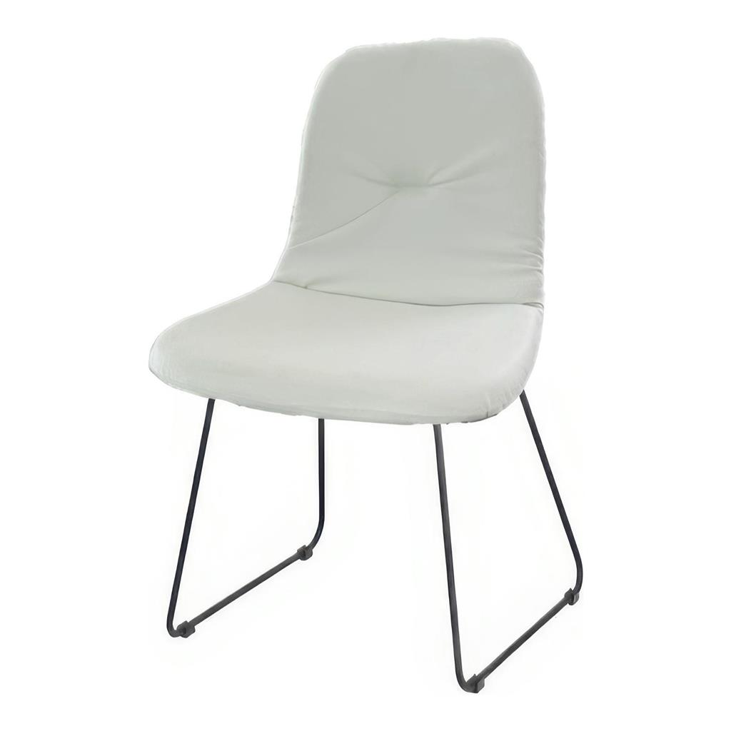 Stuhl Miko, Metallgestell Polster weiß PU-Leder