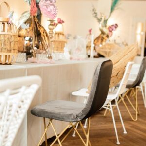 Stuhl Chloe GESTELL GOLD Polster Samt Grau Schwarz Angebot2