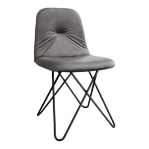Stuhl Chloe GESTELL SCHWARZ Polster Samt Grau Schwarz Angebot1