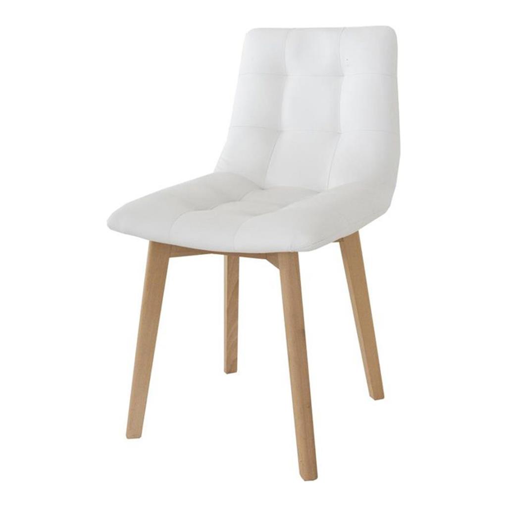 Stuhl Max weiß Füße Naturholz