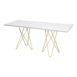 Tisch Chloe 180 X70cm Weiss Fuesse Gold Angebot1
