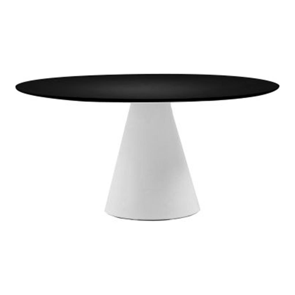 Tisch IKON Durchmesser 160cm, Tischplatte schwarz Höhe 70cm