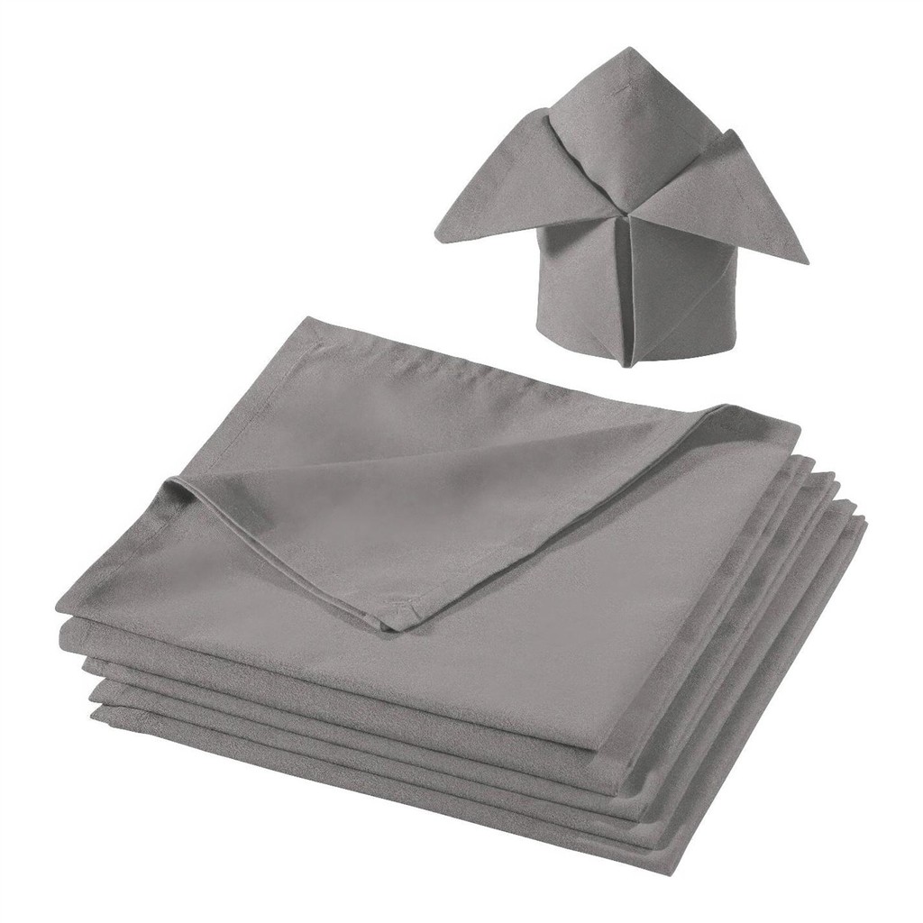 Mundserviette grau 44cm x 44cm, inklusive Reinigung