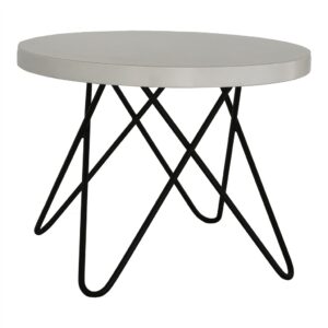 Beistelltisch Chloe SCHWARZ Platte Weiss Rund Angebot1