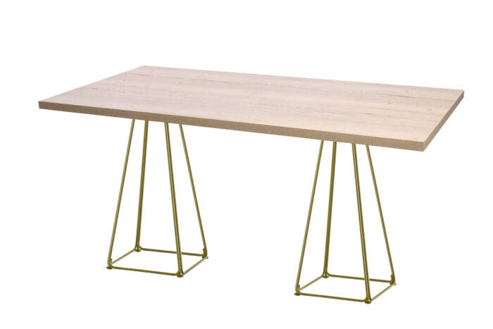 Hochtisch Lunar gold/Eiche 180 x 70cm Massiv (40mm)