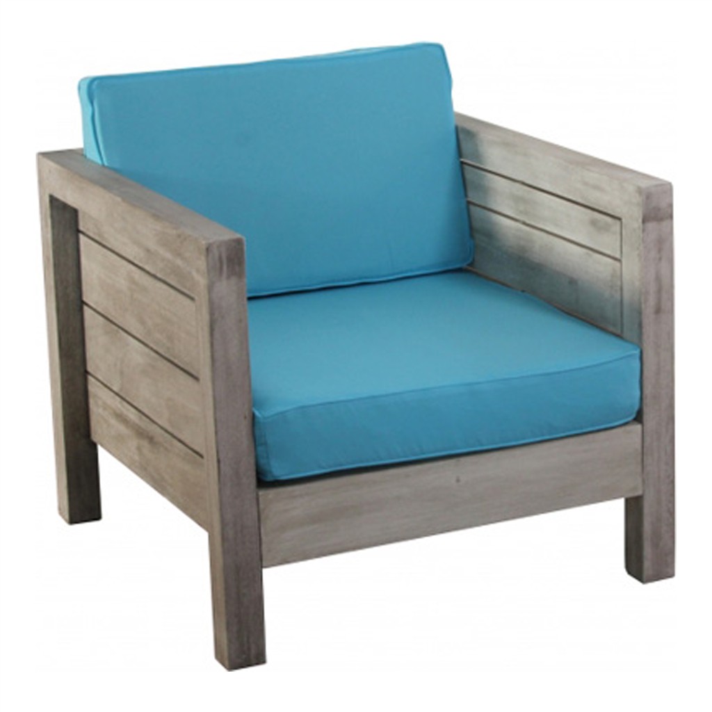 Lounge Vintage Oak Sessel, hellblau