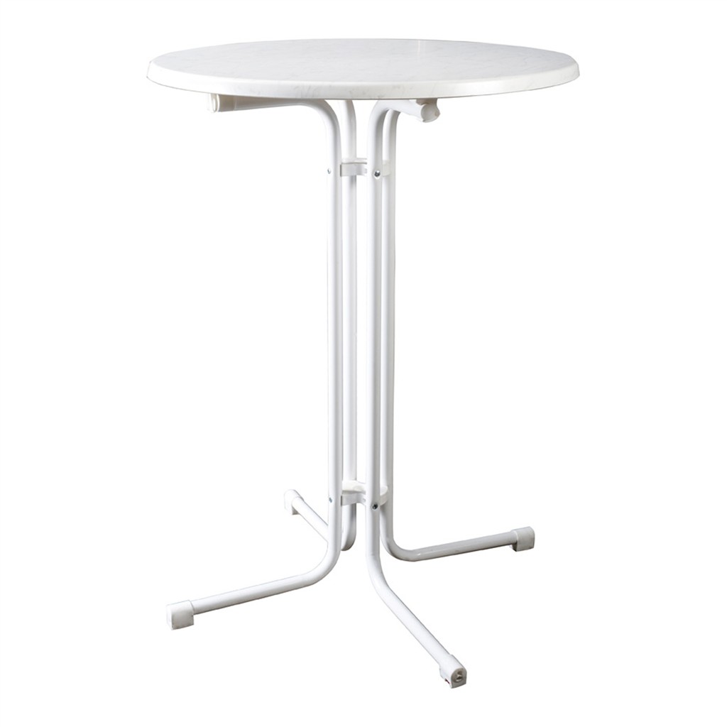 Stehtisch wei&szlig;, klappbar D80cm